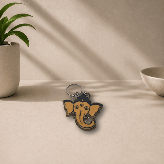 3D-printed Ganesha keychain, Version 1, elephant head design
