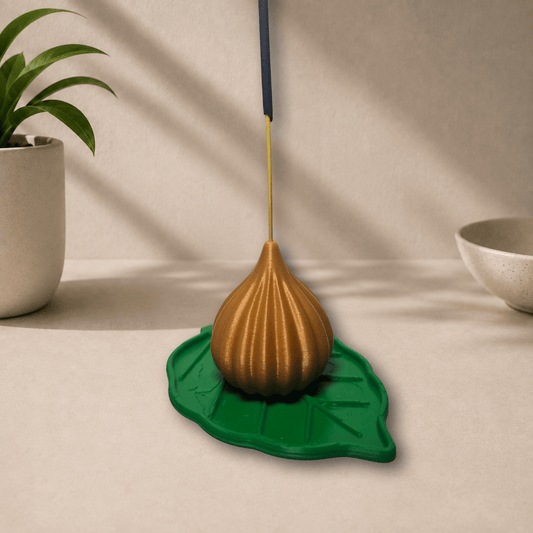 3D-printed Modak with incense holder, alternate angle