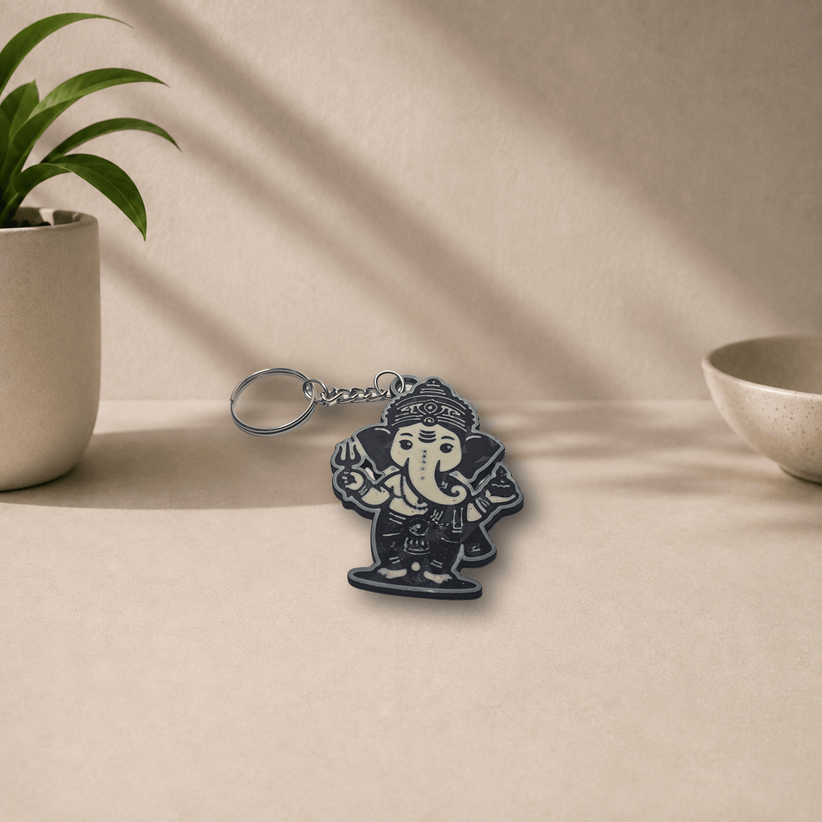 3D-printed Ganesha keychain, Version 2, standing figure design