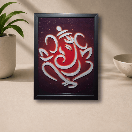 3D-printed Ganpati embossed poster wall art