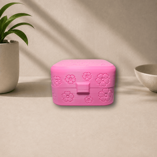 3D-printed jewelry box, front view