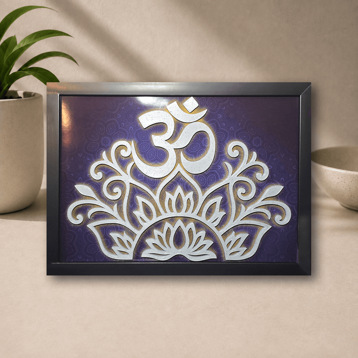 3D-printed OM embossed poster wall art